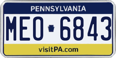 PA license plate MEO6843