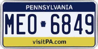 PA license plate MEO6849