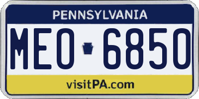 PA license plate MEO6850