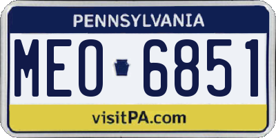 PA license plate MEO6851