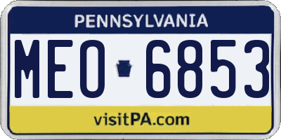 PA license plate MEO6853