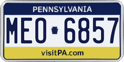 PA license plate MEO6857