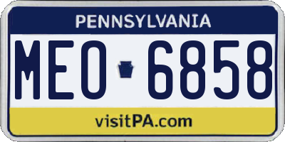 PA license plate MEO6858