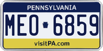 PA license plate MEO6859