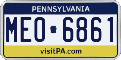 PA license plate MEO6861