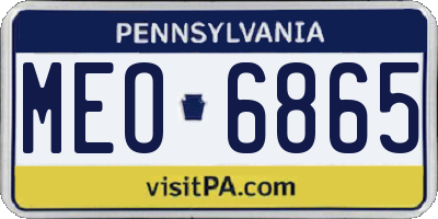 PA license plate MEO6865