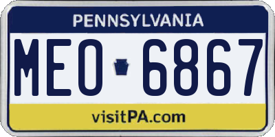 PA license plate MEO6867