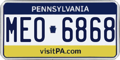 PA license plate MEO6868