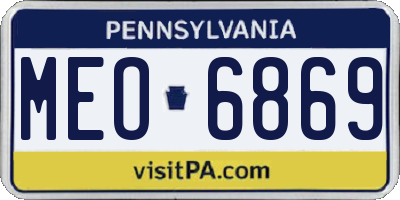 PA license plate MEO6869