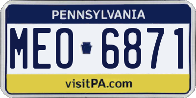 PA license plate MEO6871