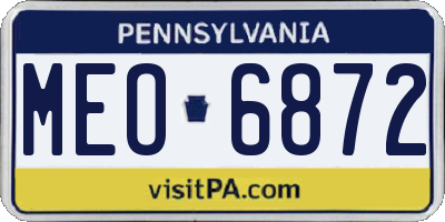 PA license plate MEO6872