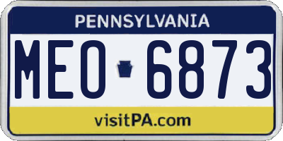 PA license plate MEO6873