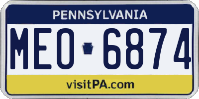 PA license plate MEO6874