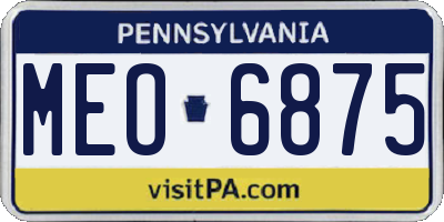 PA license plate MEO6875