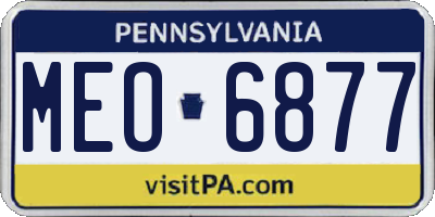 PA license plate MEO6877