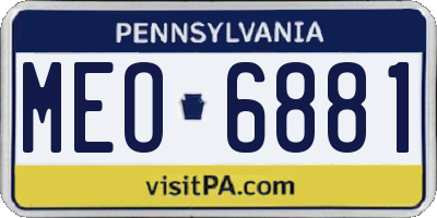 PA license plate MEO6881