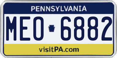PA license plate MEO6882