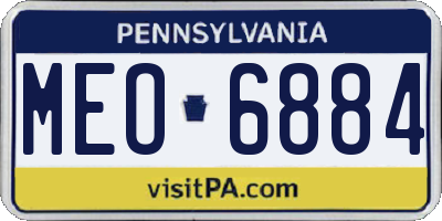 PA license plate MEO6884