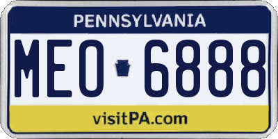 PA license plate MEO6888
