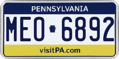 PA license plate MEO6892
