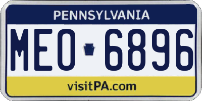 PA license plate MEO6896