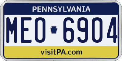 PA license plate MEO6904