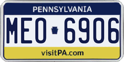 PA license plate MEO6906