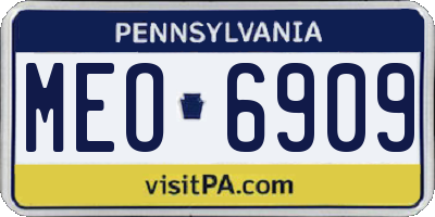 PA license plate MEO6909