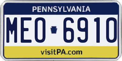 PA license plate MEO6910