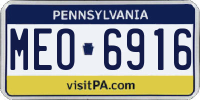 PA license plate MEO6916