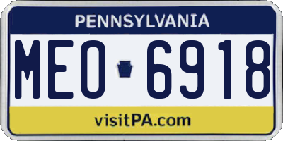 PA license plate MEO6918