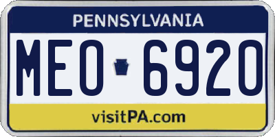 PA license plate MEO6920