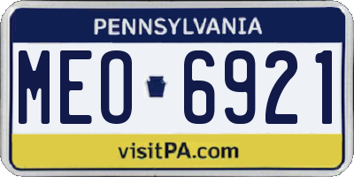 PA license plate MEO6921