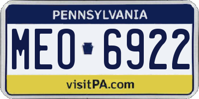 PA license plate MEO6922