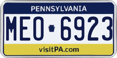 PA license plate MEO6923