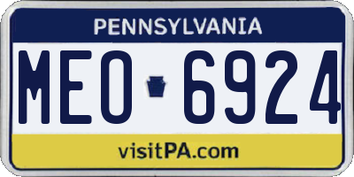 PA license plate MEO6924