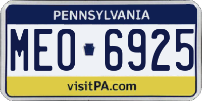 PA license plate MEO6925