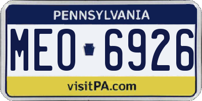 PA license plate MEO6926