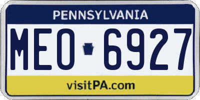 PA license plate MEO6927
