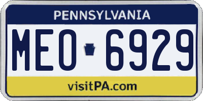 PA license plate MEO6929
