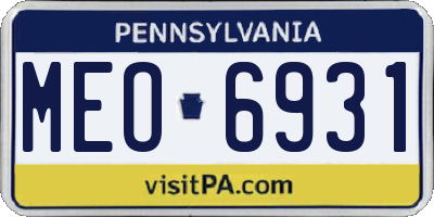 PA license plate MEO6931