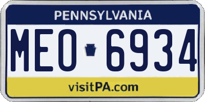 PA license plate MEO6934