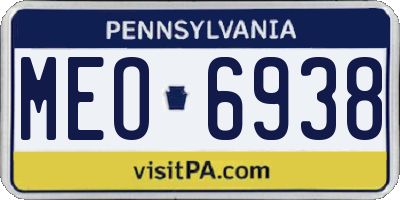 PA license plate MEO6938