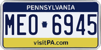 PA license plate MEO6945
