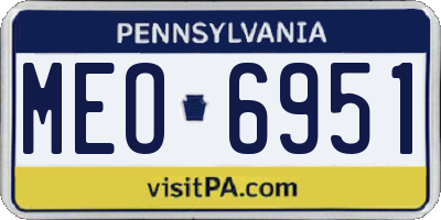 PA license plate MEO6951
