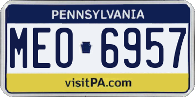PA license plate MEO6957