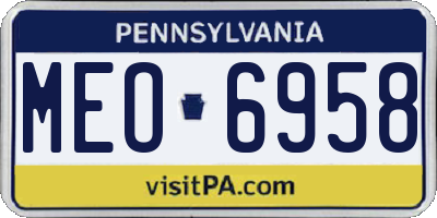 PA license plate MEO6958