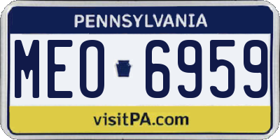 PA license plate MEO6959