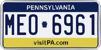 PA license plate MEO6961