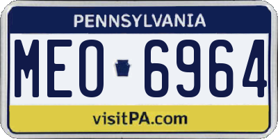 PA license plate MEO6964